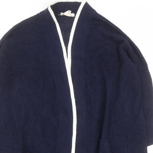Retrology Womens Blue V-Neck  Acrylic Cardigan Jumper Size L