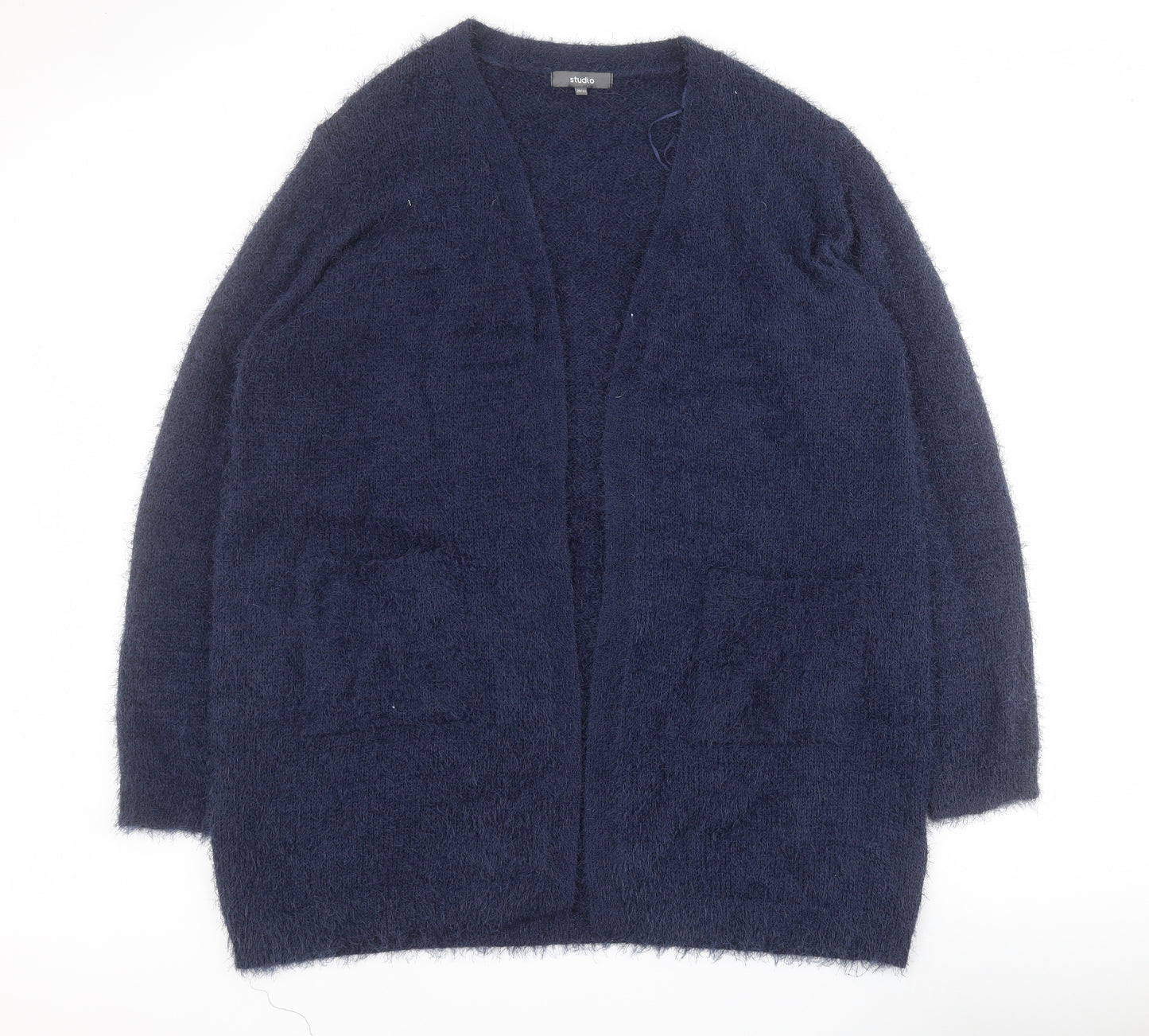 Studio Womens Blue V-Neck  Polyester Cardigan Jumper Size 20   - 20 / 22