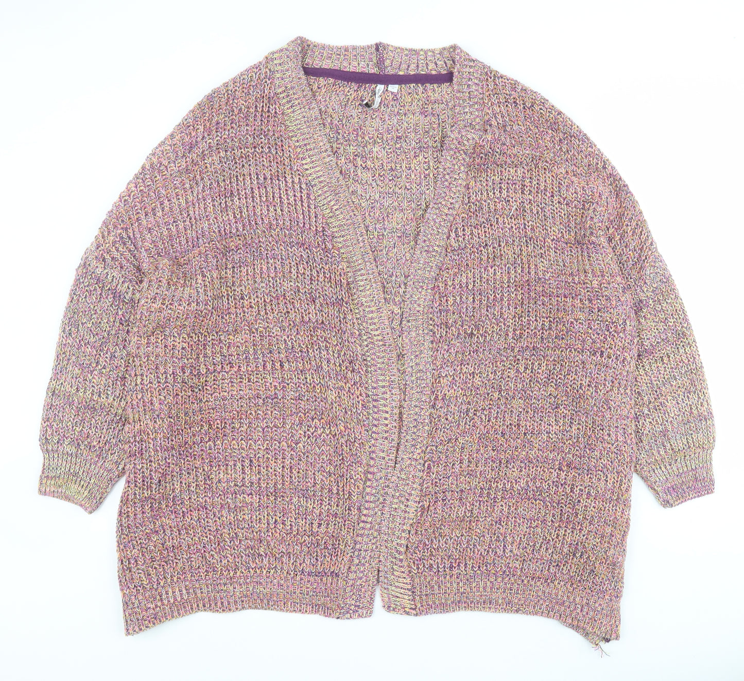 Capsule Womens Multicoloured V-Neck  Acrylic Cardigan Jumper Size S