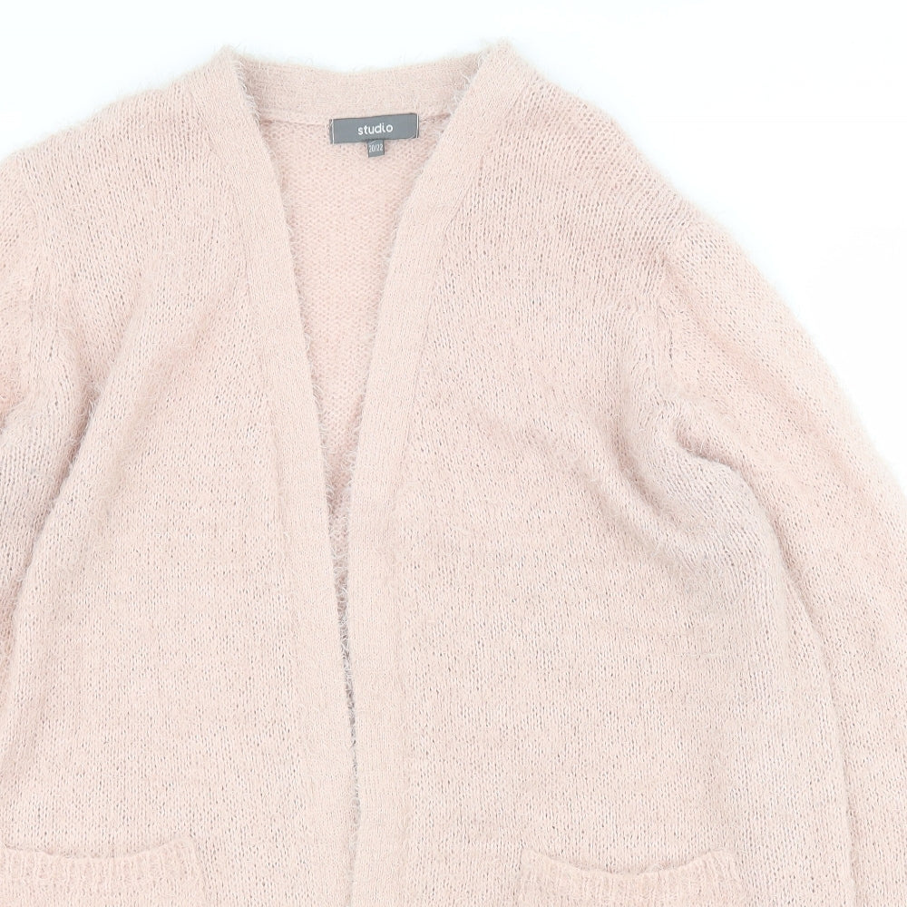 Studio Womens Pink V-Neck  Polyester Cardigan Jumper Size 20