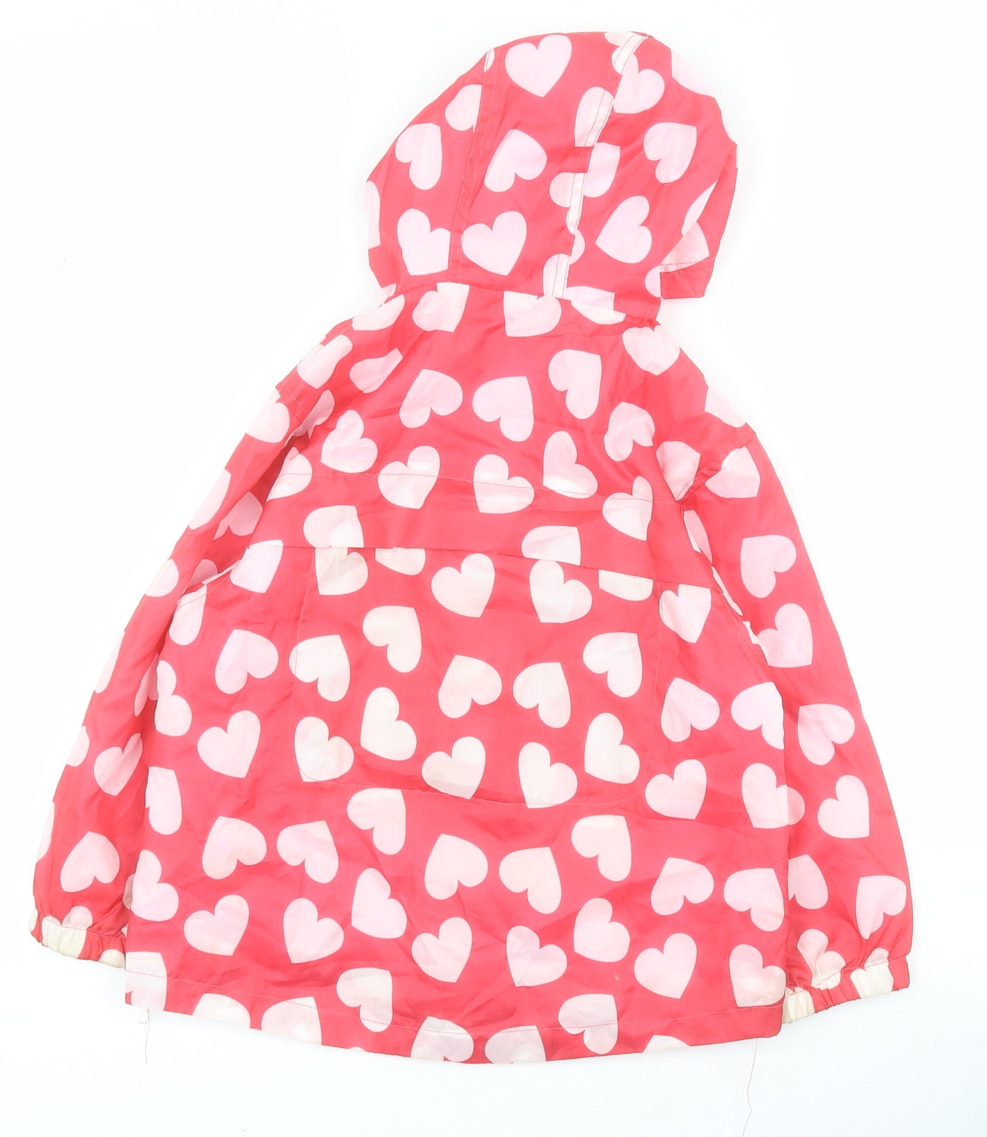 TU Girls Pink   Rain Coat Coat Size 3-4 Years  Zip - Hearts