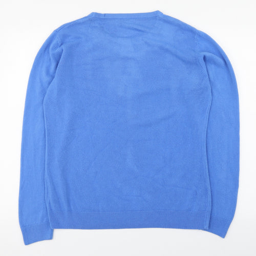 Paramour Womens Blue Round Neck  Acrylic Pullover Jumper Size L
