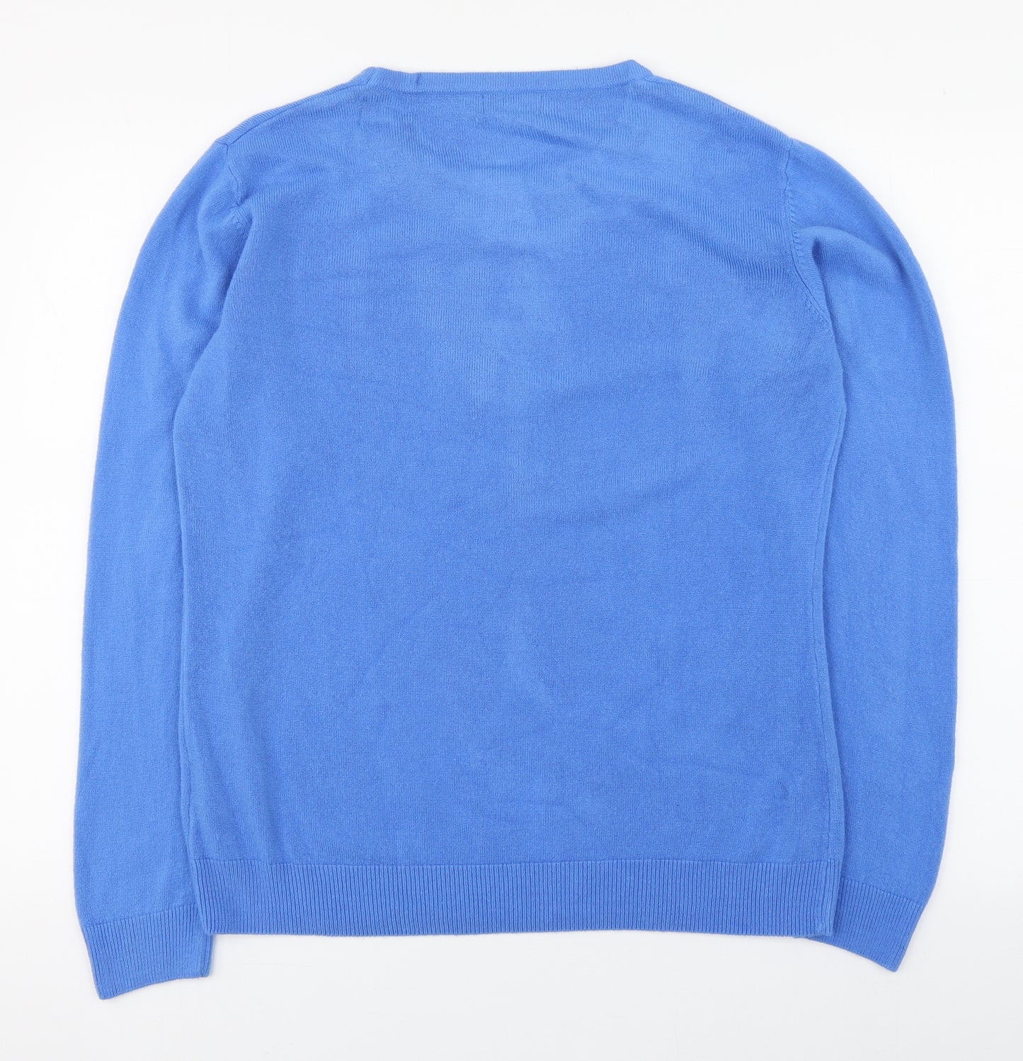 Paramour Womens Blue Round Neck  Acrylic Pullover Jumper Size L