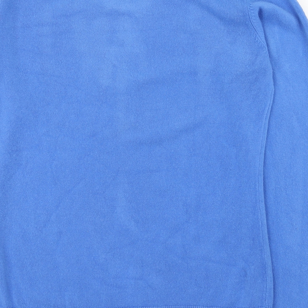 Paramour Womens Blue Round Neck  Acrylic Pullover Jumper Size L