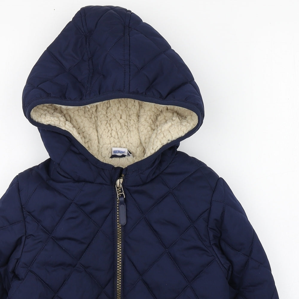 Mini Club Boys Blue   Puffer Jacket Coat Size 4-5 Years  Zip