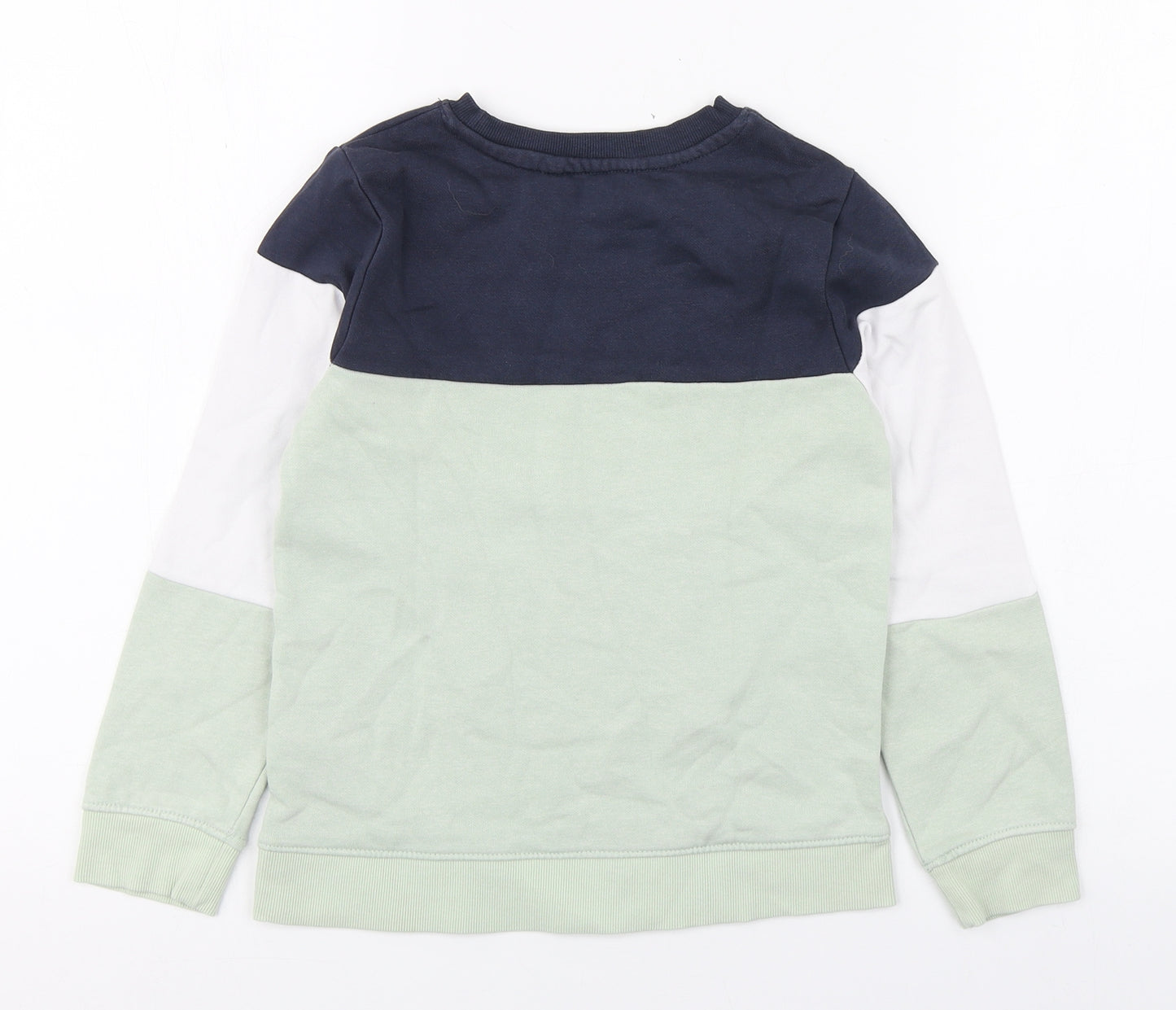 H&M Boys Multicoloured Round Neck Colourblock Cotton Pullover Jumper Size 6-7 Years  Pullover