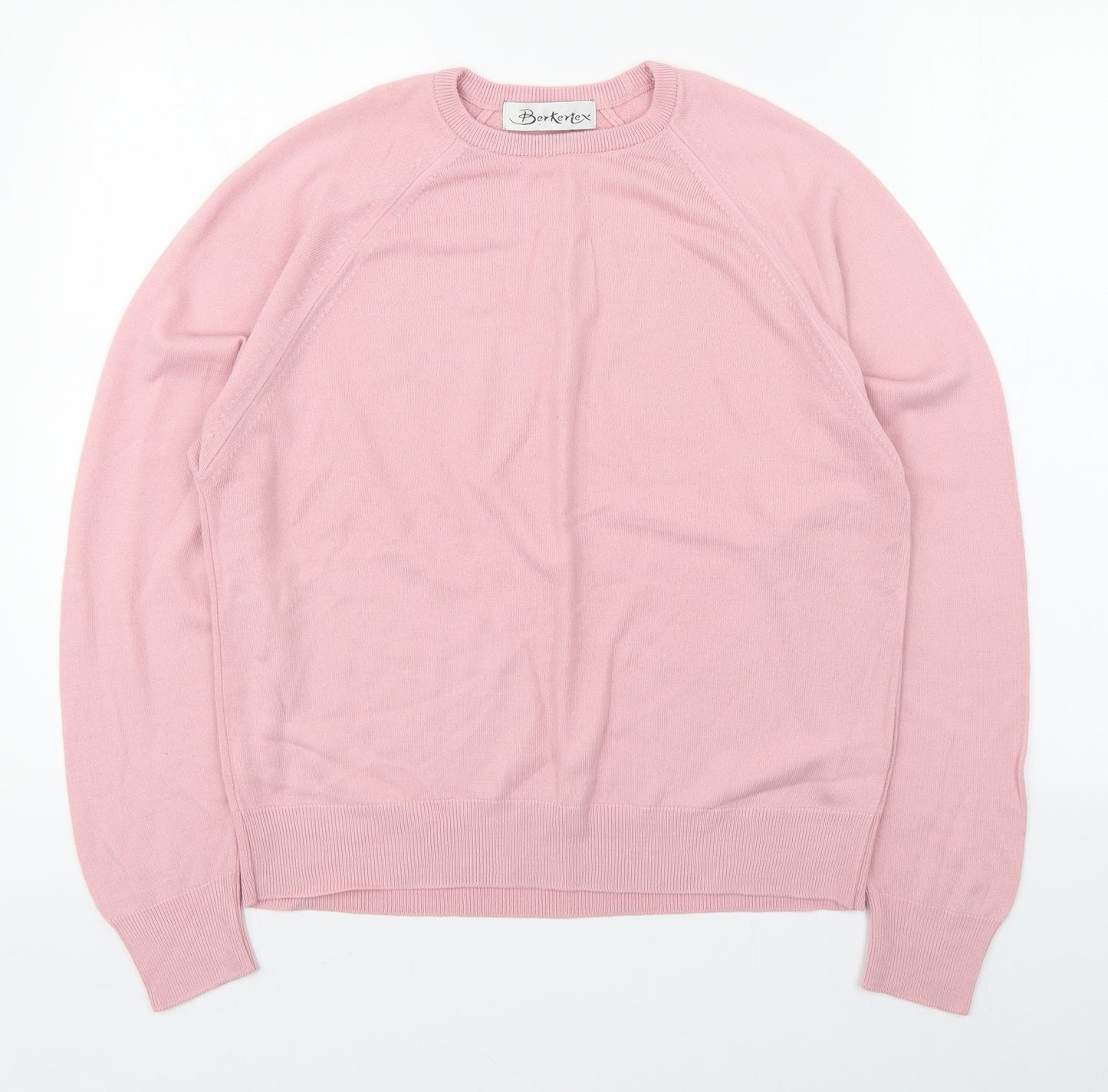 Berkertex Womens Pink Round Neck  Acrylic Pullover Jumper Size 14