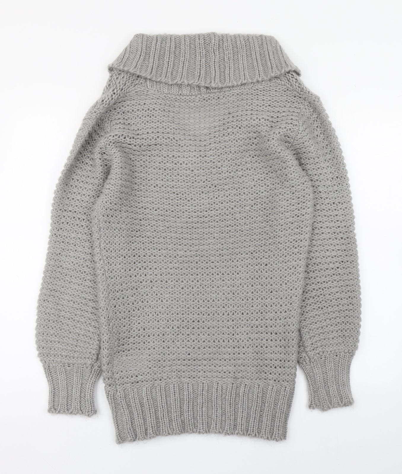 Primark Womens Grey Roll Neck  Acrylic Pullover Jumper Size 12