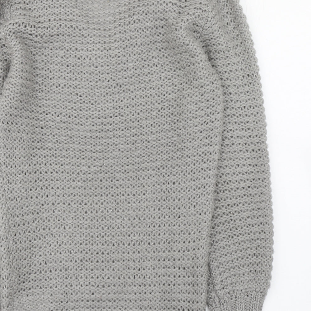 Primark Womens Grey Roll Neck  Acrylic Pullover Jumper Size 12