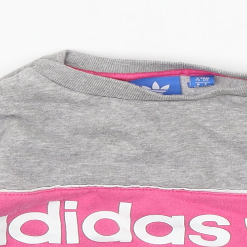 adidas Girls Multicoloured Colourblock Cotton Pullover Jumper Size 3-6 Months