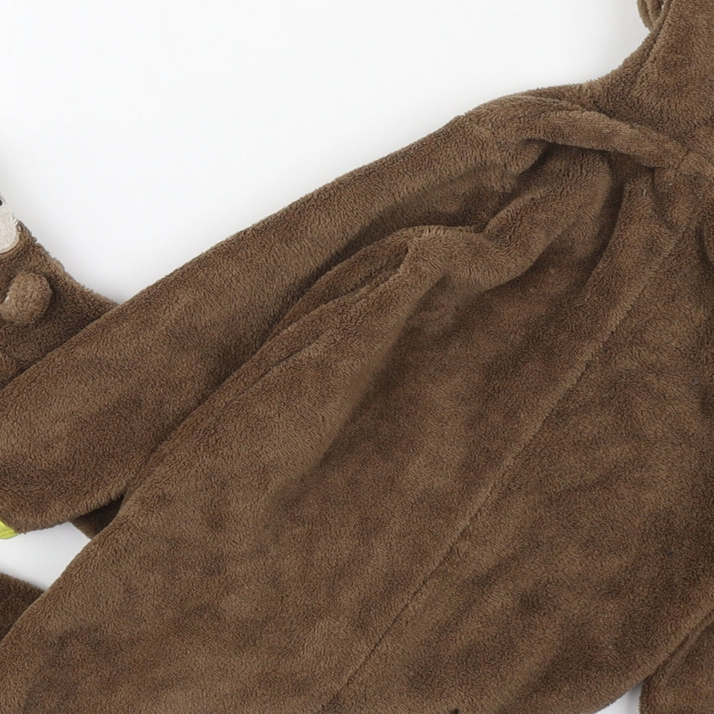 Earlydays Baby Brown Solid 100% Polyester  One Piece Size 12-18 Months  Zip - Monkey Onesie