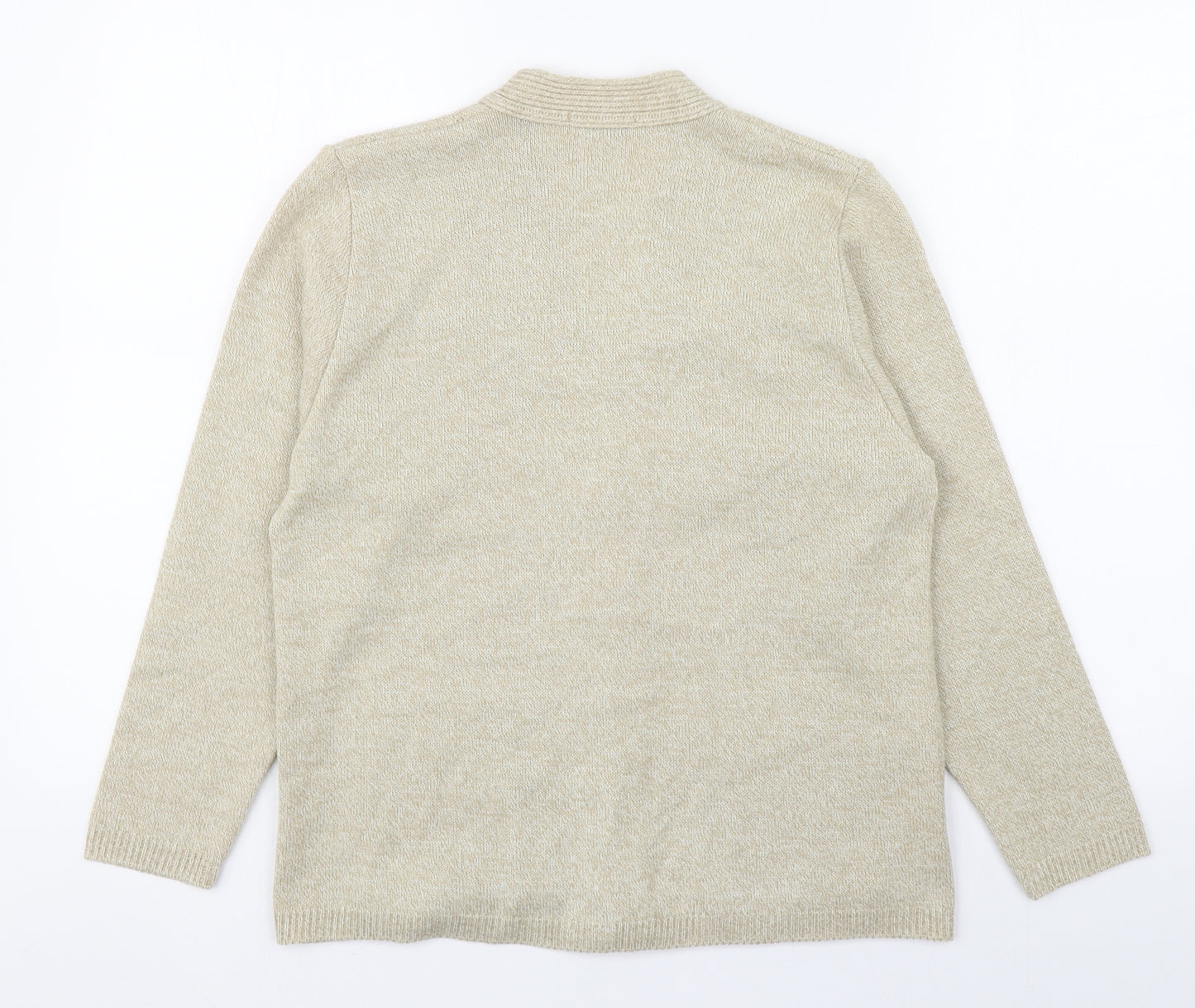 Care Womens Beige V-Neck  Acrylic Cardigan Jumper Size S