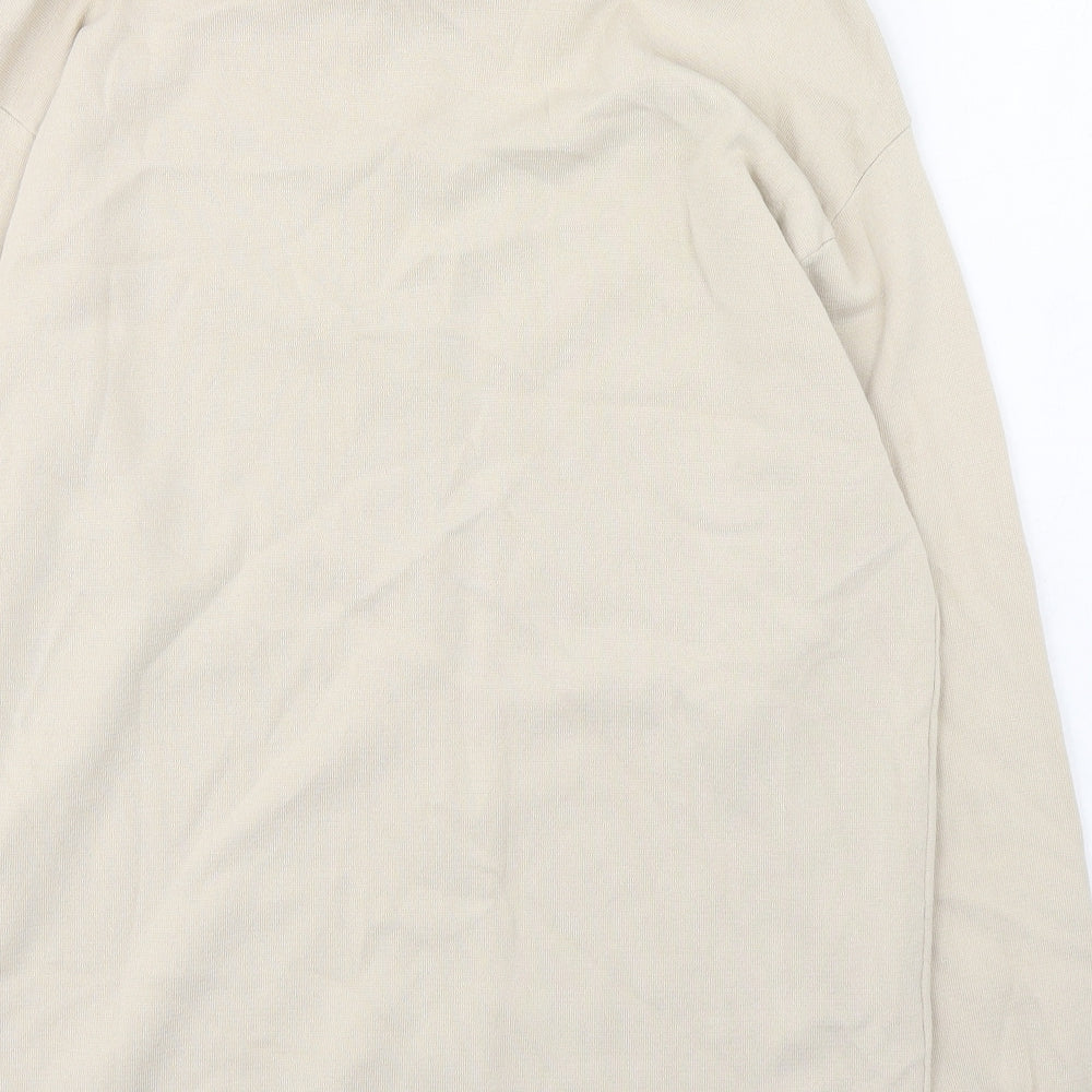 Zara Womens Beige Collared  Viscose Cardigan Jumper Size S