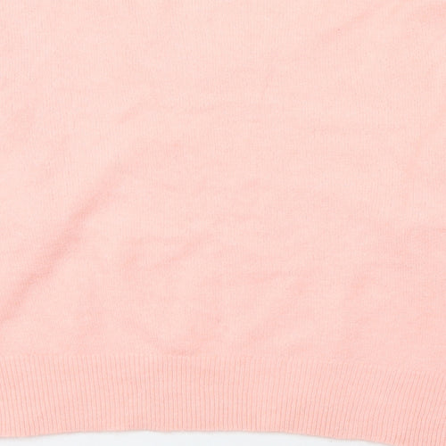 2Xtrenz Womens Pink V-Neck  Acrylic Pullover Jumper Size XL