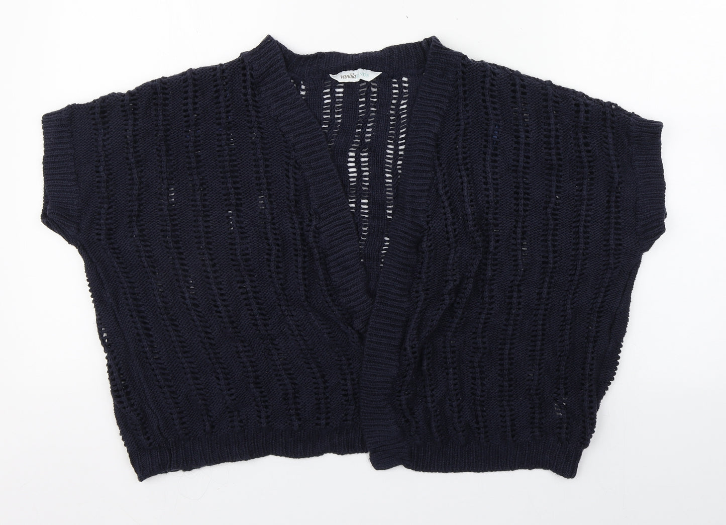 Vanilla Sands Womens Blue Round Neck  Acrylic Cardigan Jumper Size 22