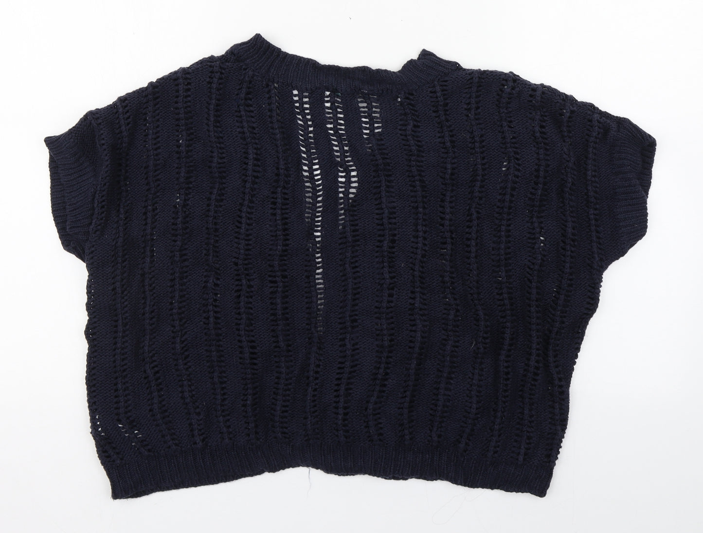 Vanilla Sands Womens Blue Round Neck  Acrylic Cardigan Jumper Size 22