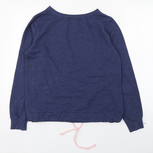 John Baner Womens Blue Round Neck  Cotton Pullover Jumper Size 10