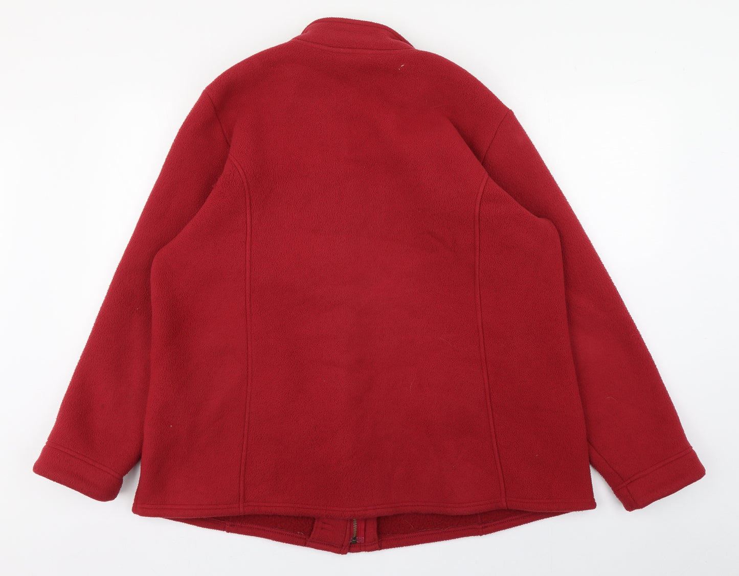 Marks and Spencer Womens Red High Neck  Polyester Full Zip Jumper Size 20