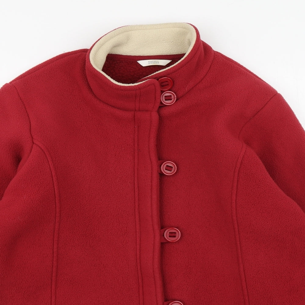 Marks and Spencer Womens Red High Neck  Polyester Full Zip Jumper Size 20