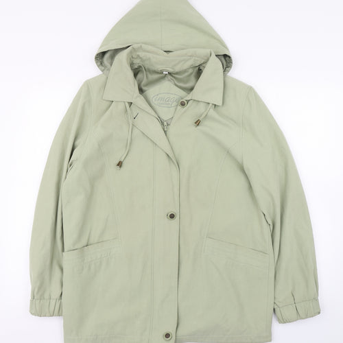 Image Creation Womens Green   Trench Coat Coat Size 12  Zip