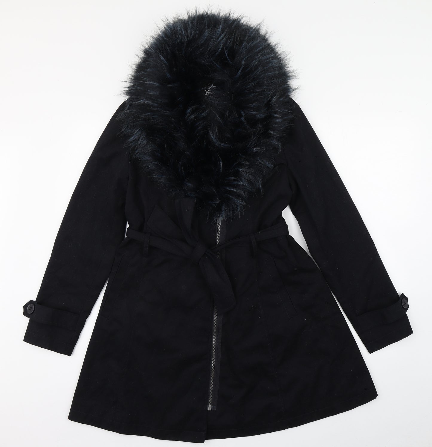 Primark Womens Blue   Overcoat Coat Size 10  Zip