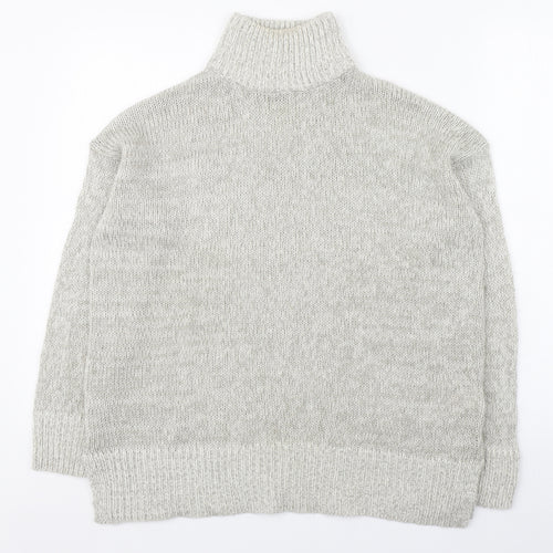 New Look Womens Grey High Neck  Acrylic Pullover Jumper Size S