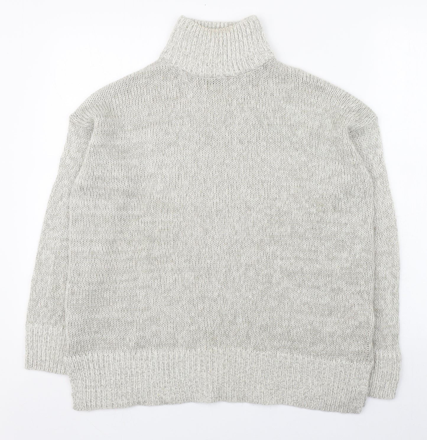 New Look Womens Grey High Neck  Acrylic Pullover Jumper Size S