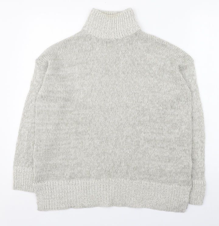 New Look Womens Grey High Neck  Acrylic Pullover Jumper Size S