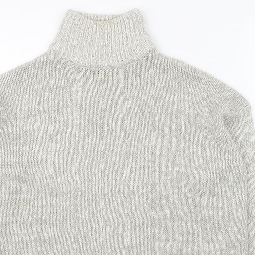 New Look Womens Grey High Neck  Acrylic Pullover Jumper Size S