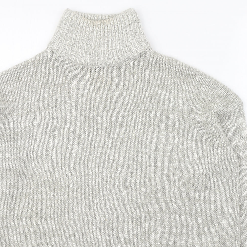 New Look Womens Grey High Neck  Acrylic Pullover Jumper Size S