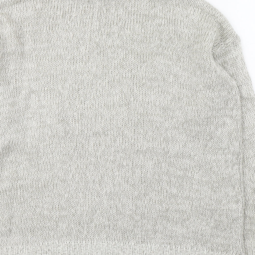New Look Womens Grey High Neck  Acrylic Pullover Jumper Size S