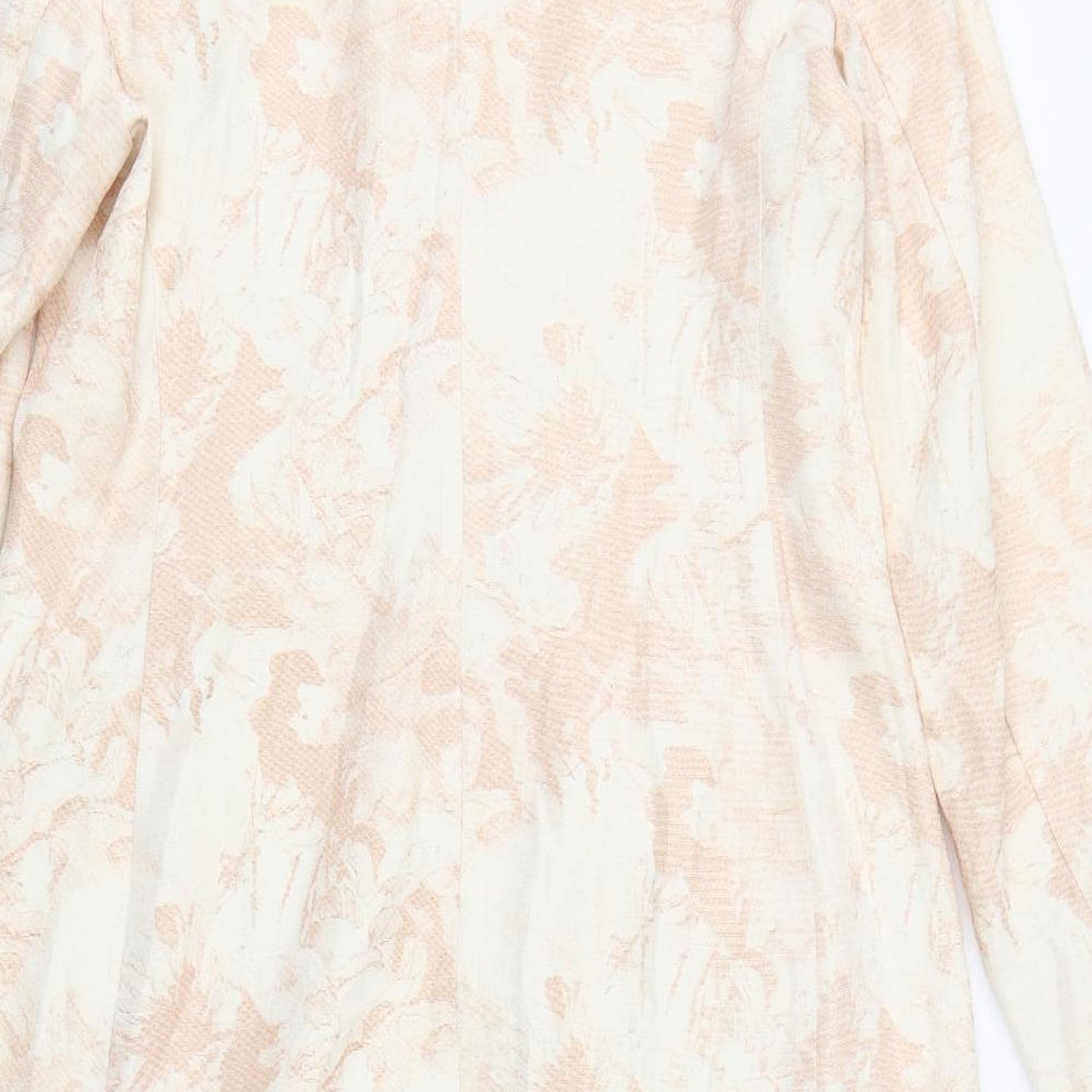 Gina Bacconi Womens Beige Floral  Overcoat Coat Size 14  Toggle