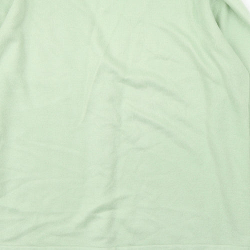 Lauren Taylor Womens Green V-Neck  Acrylic Cardigan Jumper Size S