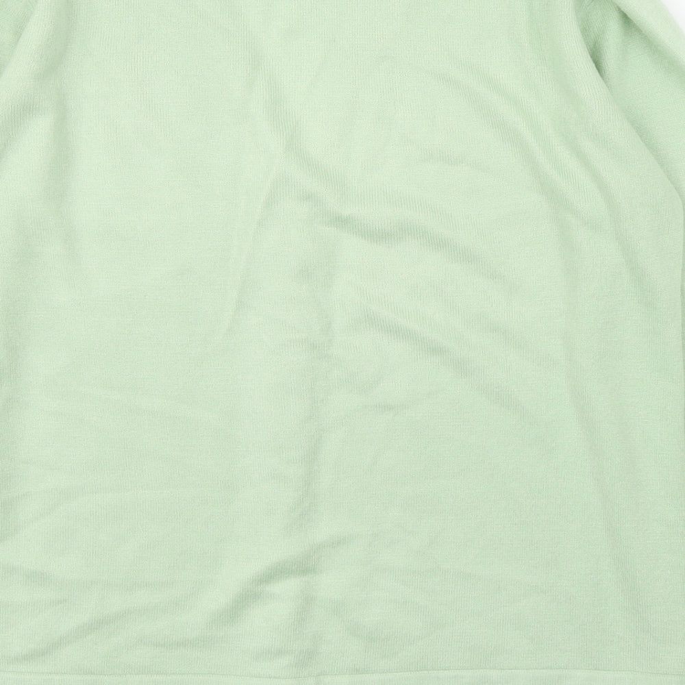 Lauren Taylor Womens Green V-Neck  Acrylic Cardigan Jumper Size S