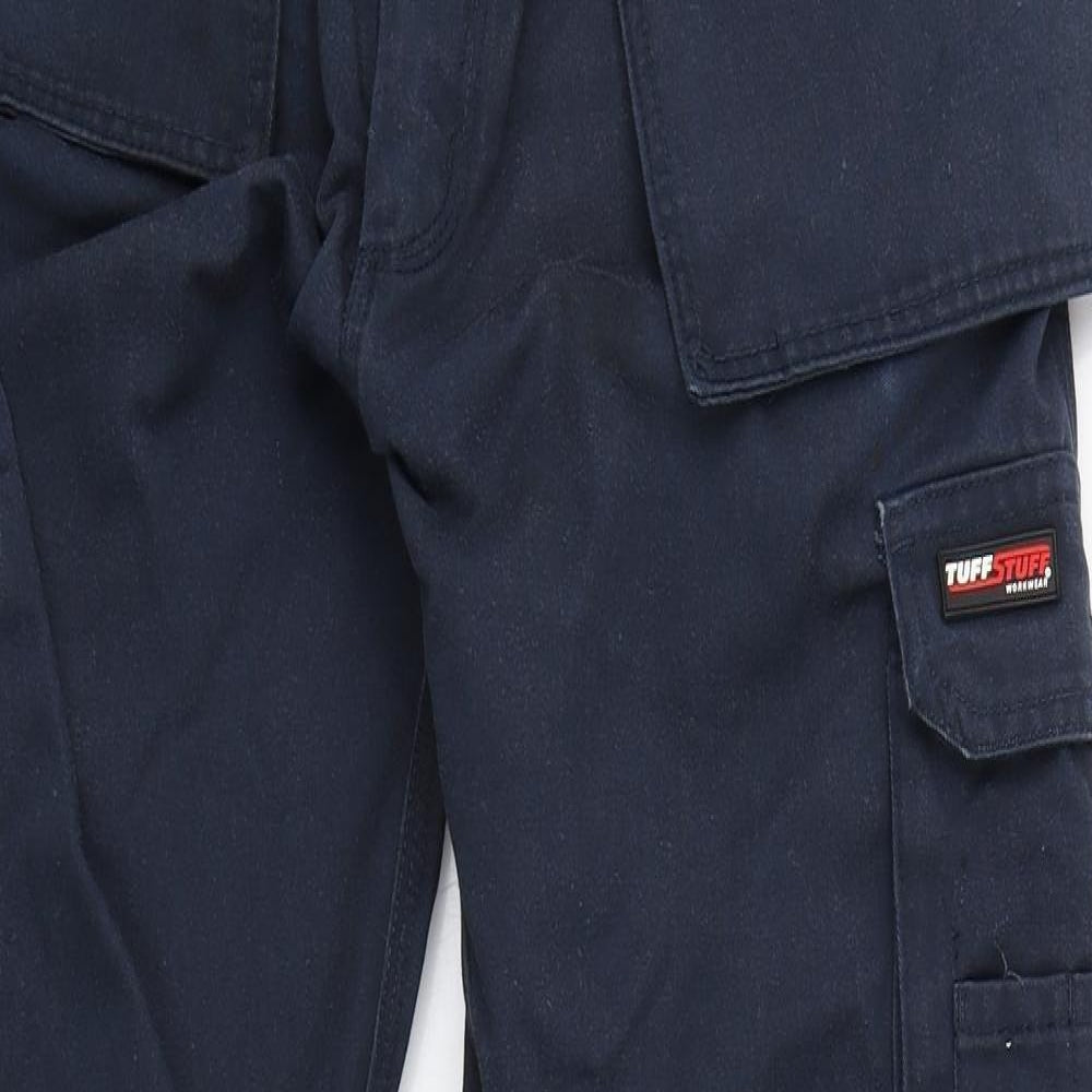 Tuffstuff Mens Blue  Polyester Carpenter Trousers Size 32 in L31 in Regular Zip