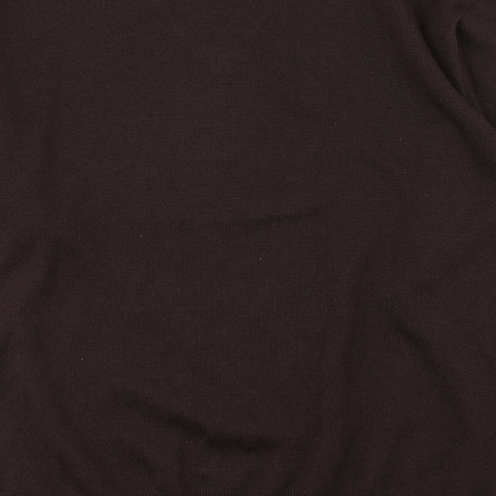 Gabicci Mens Brown V-Neck  Wool Pullover Jumper Size 2XL