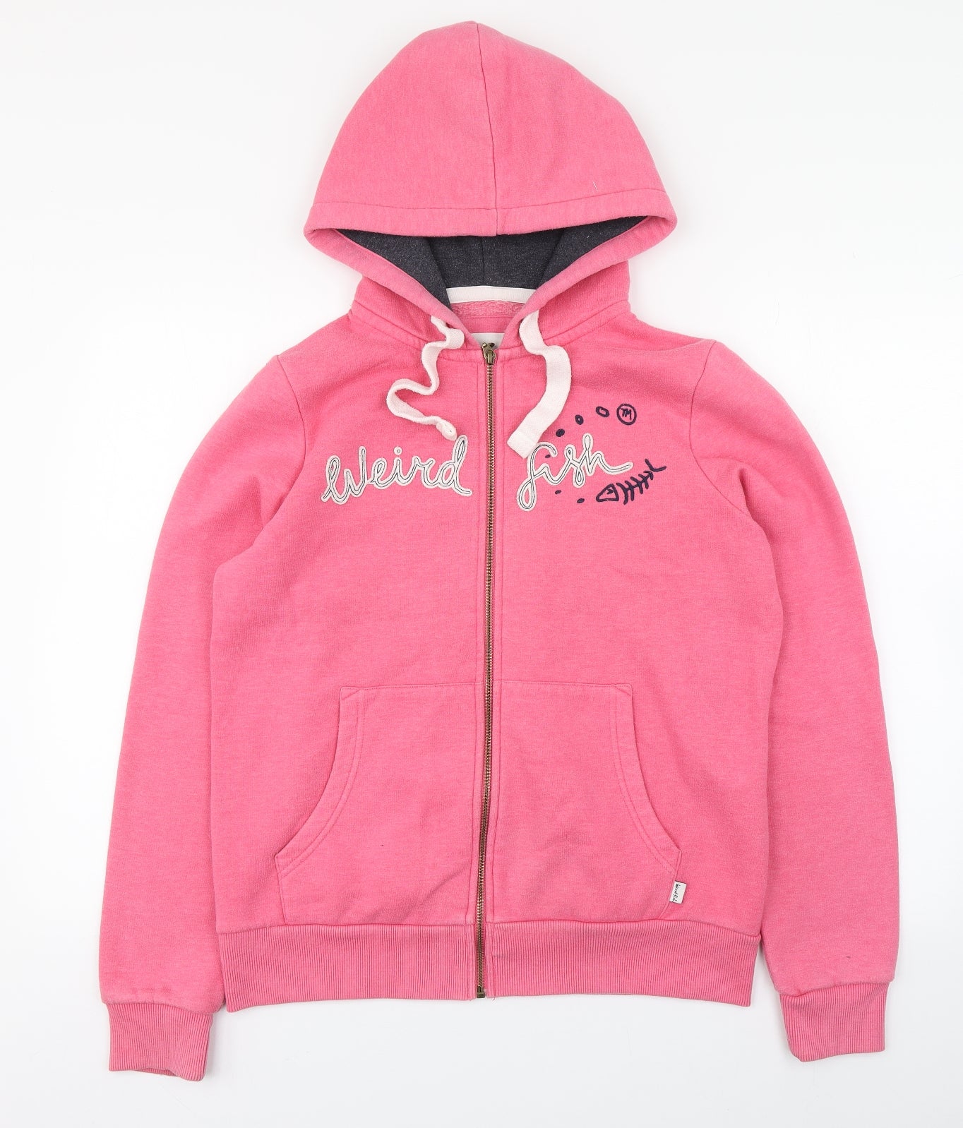 Weird Fish Womens Pink  Cotton Full Zip Hoodie Size 12