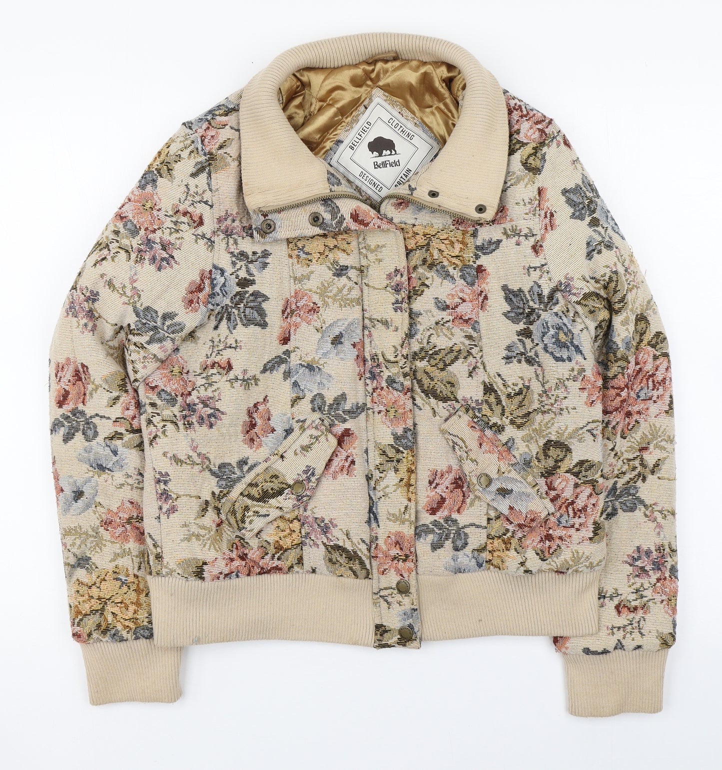 Bellfield Womens Multicoloured Floral  Puffer Jacket Coat Size 12  Zip