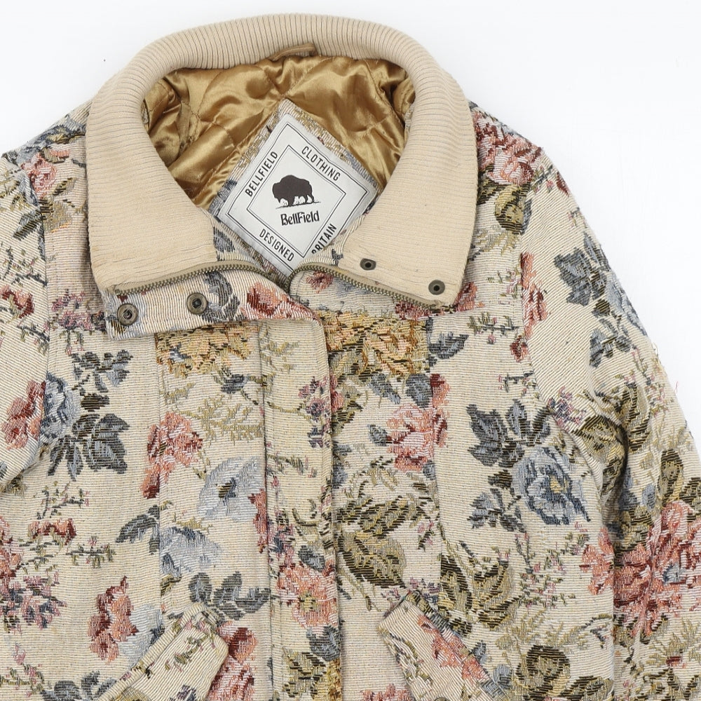 Bellfield Womens Multicoloured Floral  Puffer Jacket Coat Size 12  Zip
