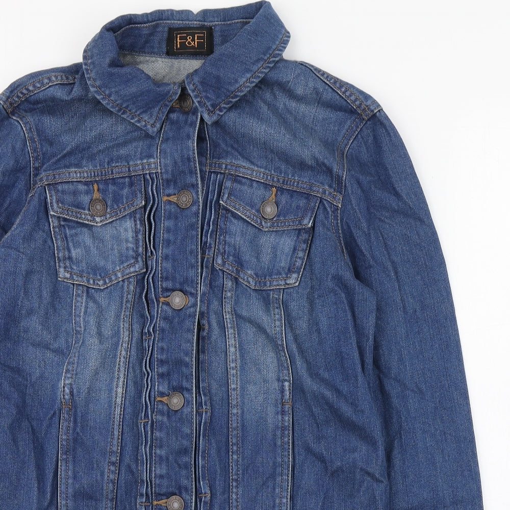 F&F Womens Blue   Jacket  Size 6  Button