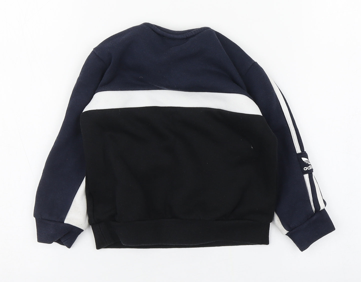 adidas Boys Blue  100% Cotton Pullover Jumper Size 12-18 Months