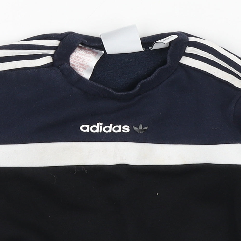 adidas Boys Blue  100% Cotton Pullover Jumper Size 12-18 Months