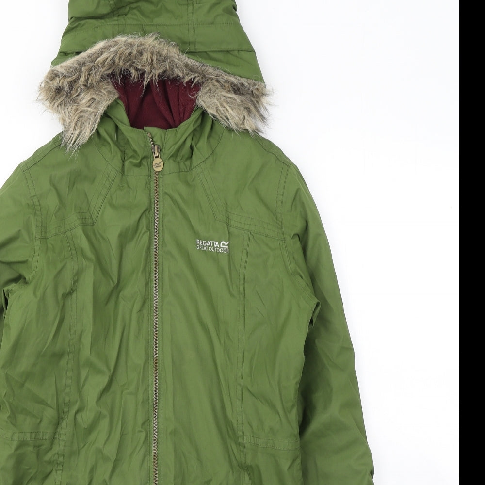 Regatta Girls Green   Jacket Coat Size 11-12 Years  Zip