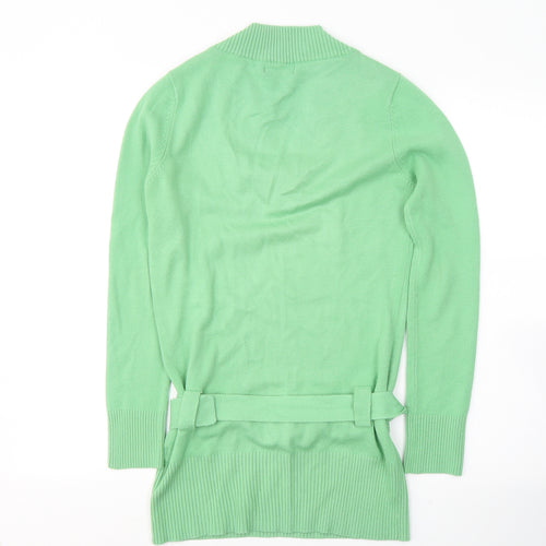 Internacionale Womens Green  Acrylic Tunic Blouse Size 12 V-Neck