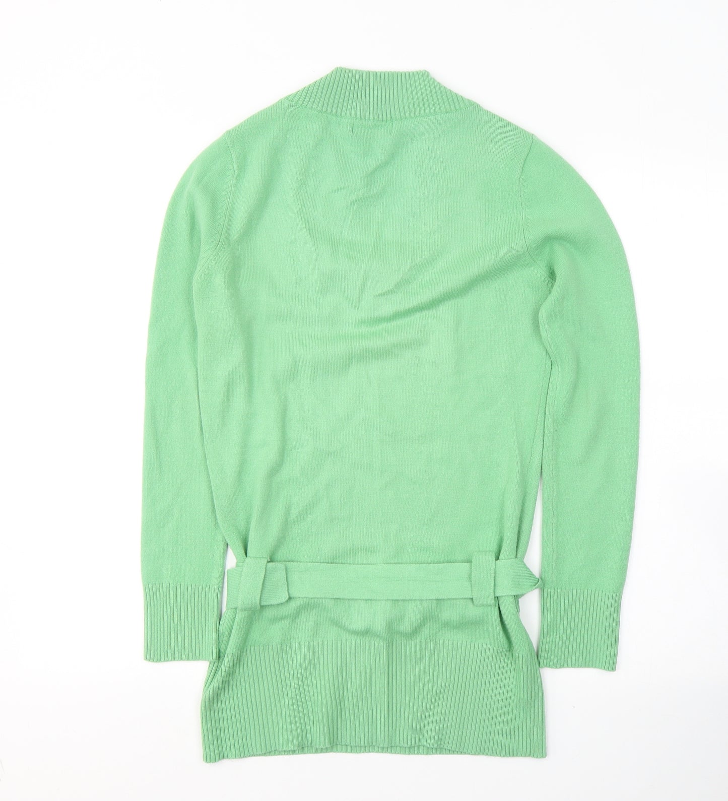 Internacionale Womens Green  Acrylic Tunic Blouse Size 12 V-Neck