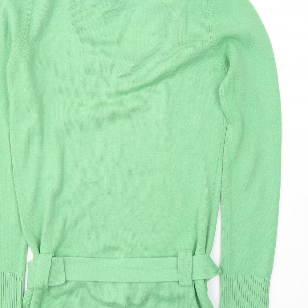 Internacionale Womens Green  Acrylic Tunic Blouse Size 12 V-Neck