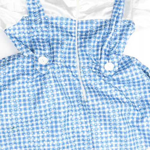 The Wizard of Oz Girls Blue Plaid Polyester Fit & Flare  Size S  Collared Zip - Dorothy  Fancy dress