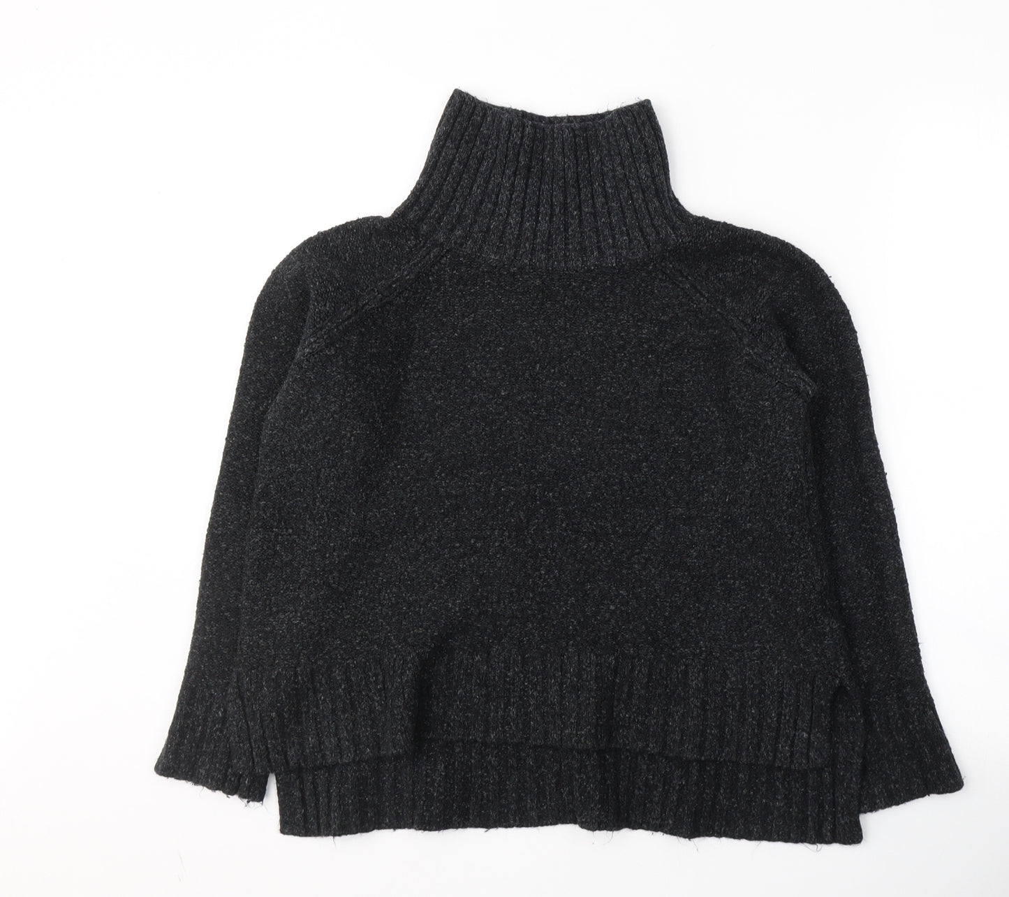 H&M Womens Grey High Neck  Acrylic Pullover Jumper Size S