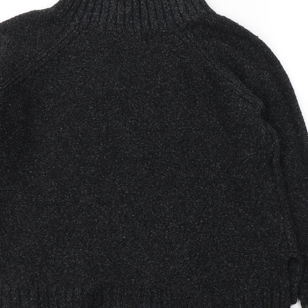 H&M Womens Grey High Neck  Acrylic Pullover Jumper Size S