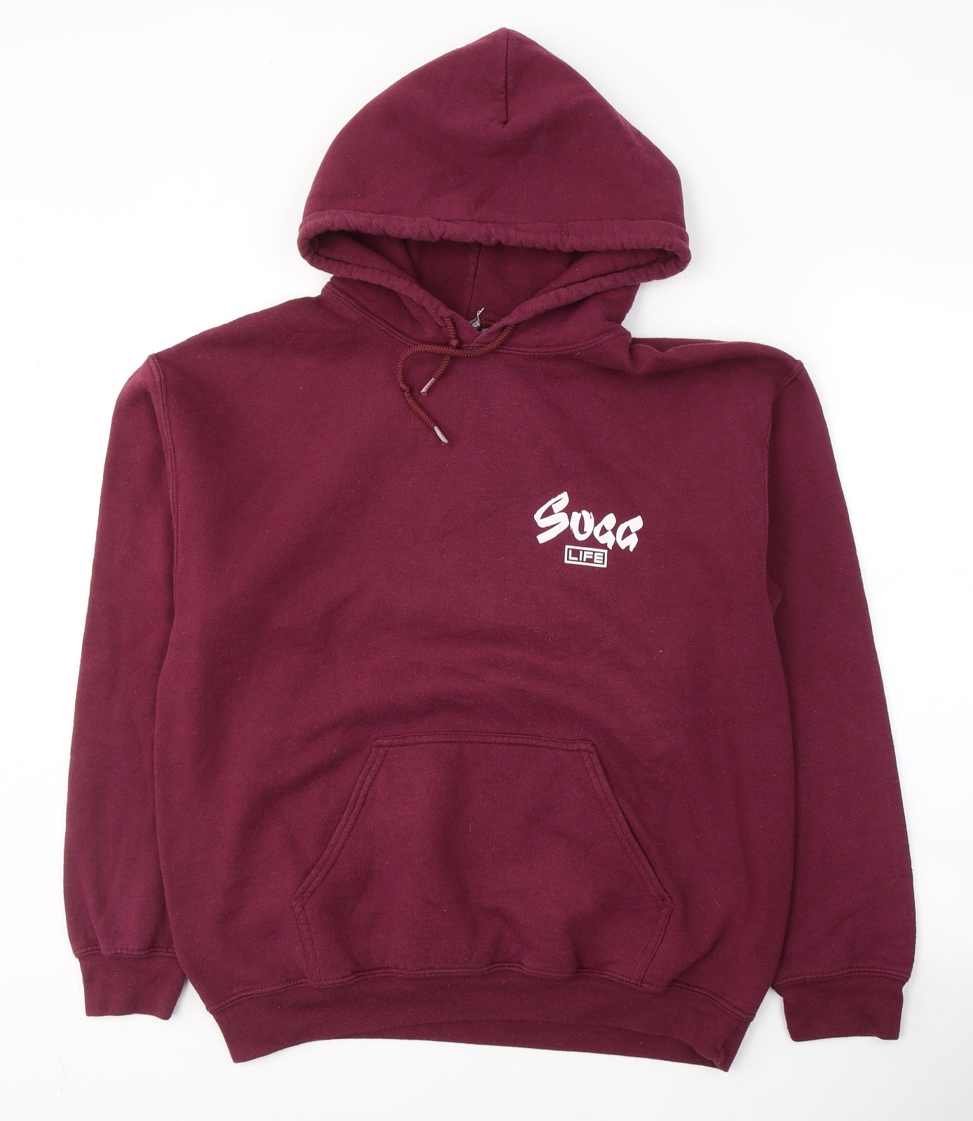 Sugg life Mens Red  Cotton Pullover Hoodie Size M